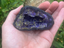 Load image into Gallery viewer, Purple dyed Quartz geode