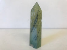 Load image into Gallery viewer, prehnite with black tourmaline point
