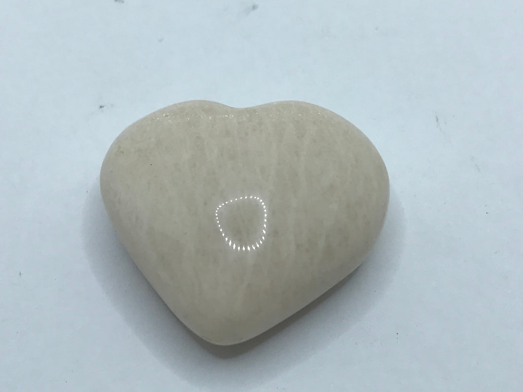 Pink Feldspar Moonstone Puff Heart