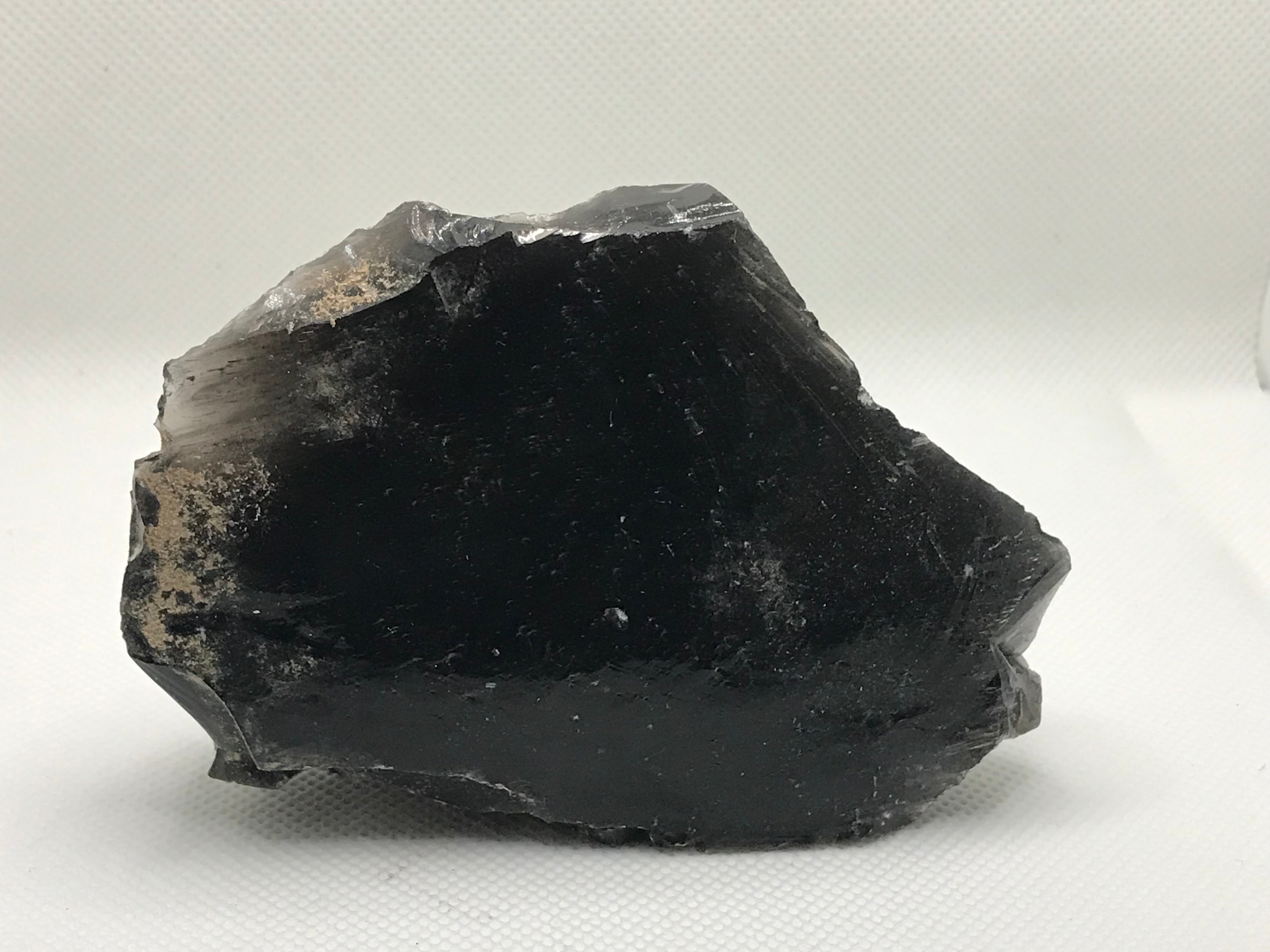 Smoky obsidian – Crystal and fossils