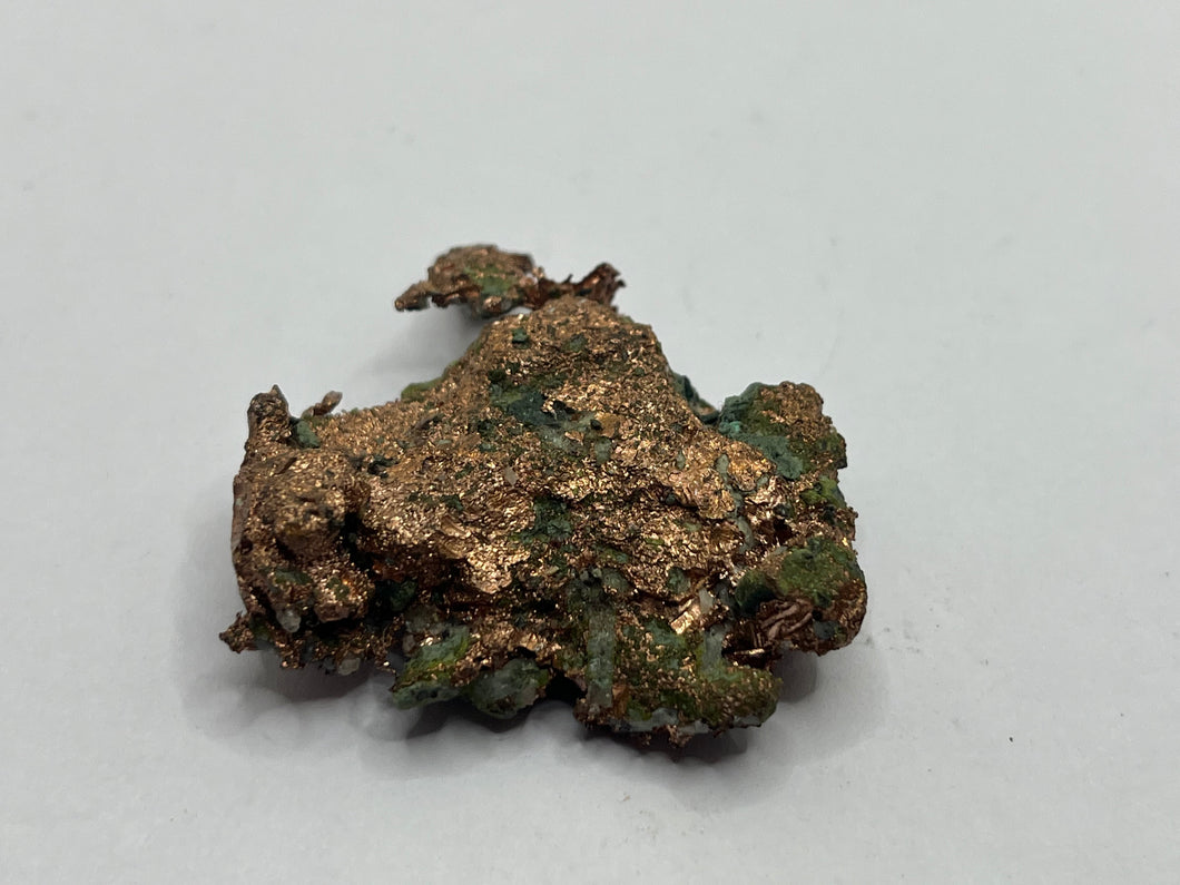 Native copper and malachite