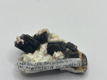 Load image into Gallery viewer, Calbdonite inclusions on apophyllite on modernite
