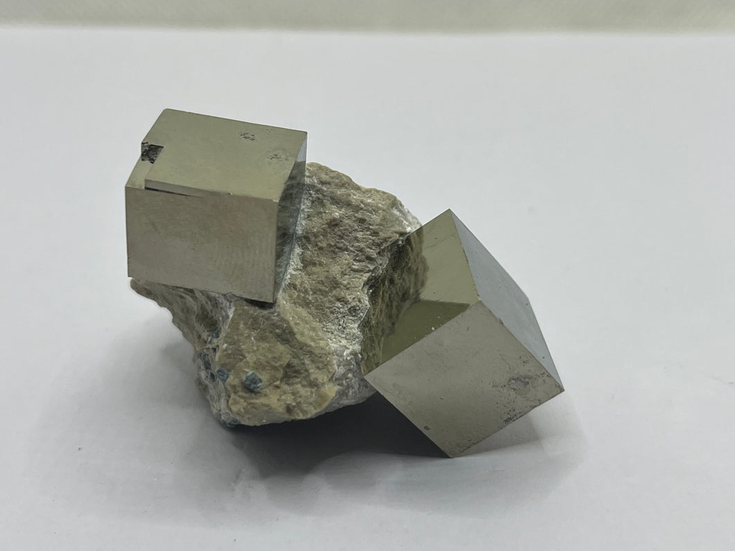 Pyrite cubes on matrix