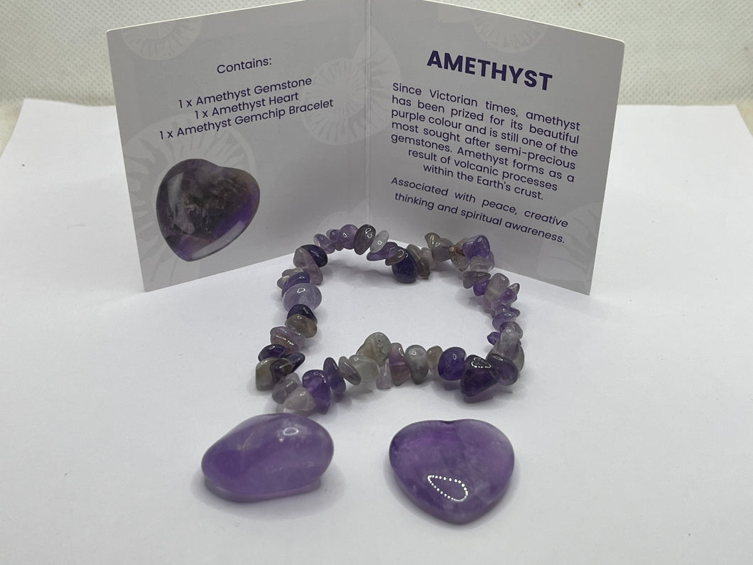 Gemstone collection amethyst set