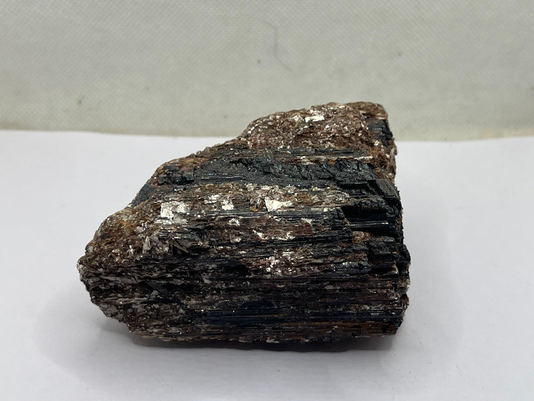 Black tourmaline with gold mica