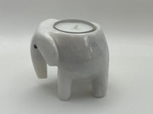 Load image into Gallery viewer, White marble elephant tea light holder
