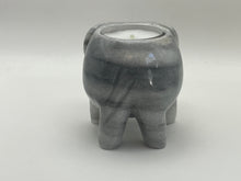 Load image into Gallery viewer, Grey marble elephant tea light holder
