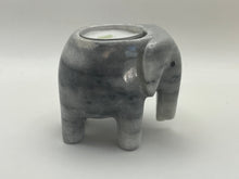 Load image into Gallery viewer, Grey marble elephant tea light holder
