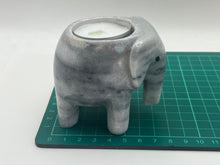 Load image into Gallery viewer, Grey marble elephant tea light holder
