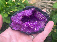 Load image into Gallery viewer, Dyed purple quartz geode
