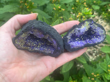 Load image into Gallery viewer, Purple dyed Quartz geode
