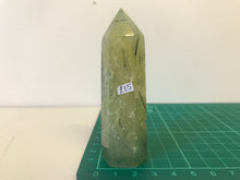 Load image into Gallery viewer, prehnite with black tourmaline point
