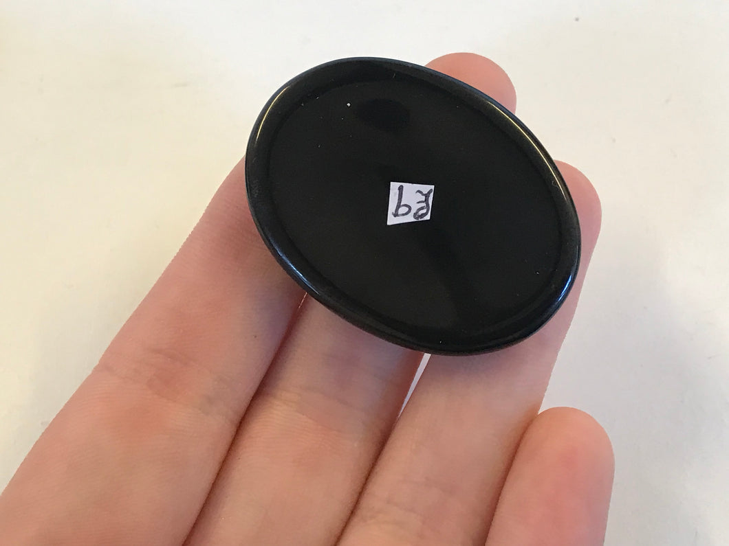 Black agate worry stone