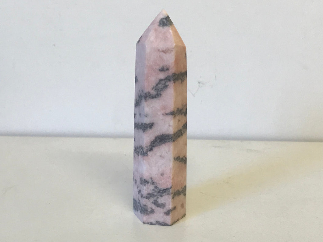 pink zebra stone point